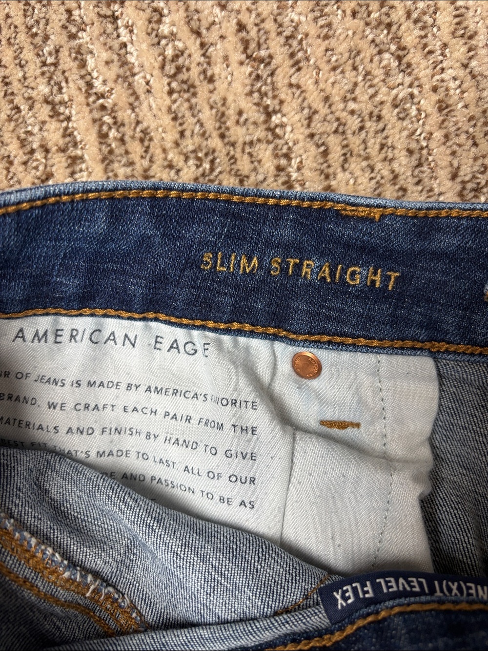 American Eagle Men’s Dark Blue Stretch Jeans 34x30 - Picture 4 of 5